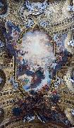 Giovanni Battista Gaulli Called Baccicio The Worship of the Holy Name of Jesus, with Gianlorenzo Bernini, on the ceiling of the nave of the Church of the Jesus in Rome. oil painting on canvas